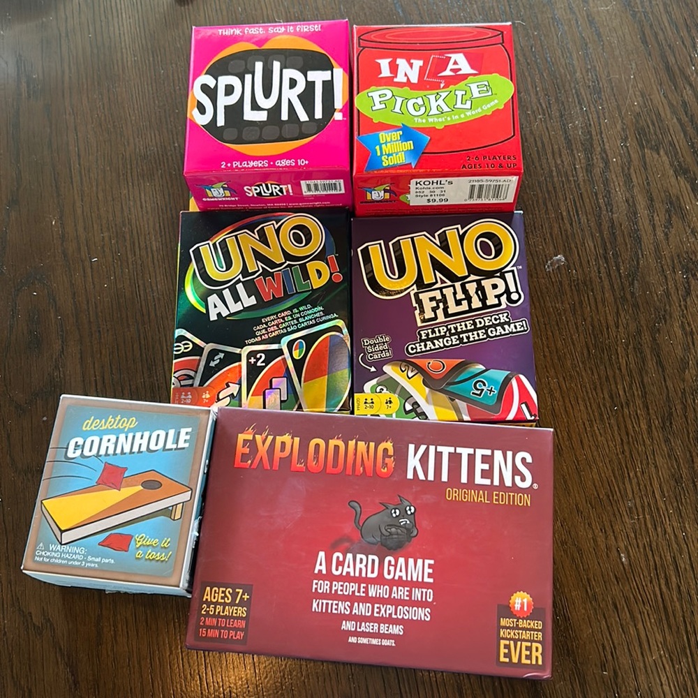 Kids and adult games. 6 different games.